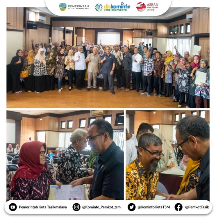PENYERAHAN KEPUTUSAN WALI KOTA TASIKMALAYA TENTANG PEMBERHENTIAN DAN PEMBERIAN PENSIUN PNS TMT MEI 2023